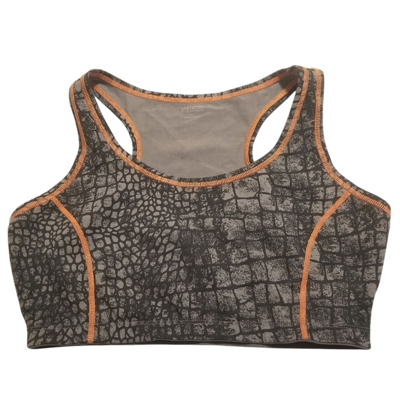 Yummie by Heather Thomson Other - Yummie Heather Thomson gray black orange reptile print light support sports bra